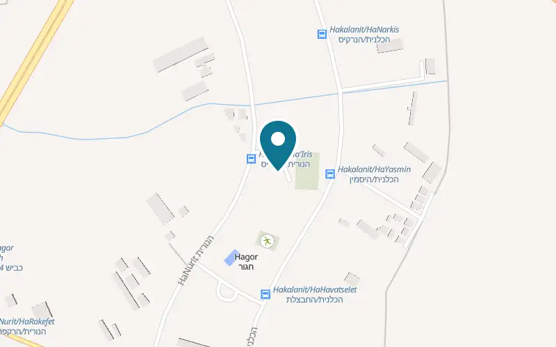 Map showing Nina at 1 HaIris Street, Moshav Hagor, Hagor