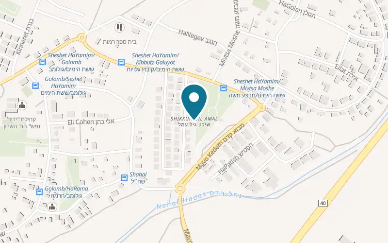 Map showing Nishke Winery at Gil Amal neighbourhood, Hod HaSharon
