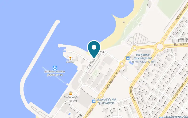 Map showing Niso HaDayag at 3 Bat Galim Street, Ashkelon Marina, Ashkelon