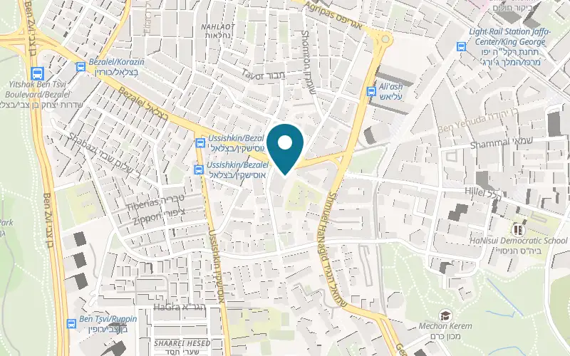 Map showing Nocturno at 7 Bezalel Street, Jerusalem