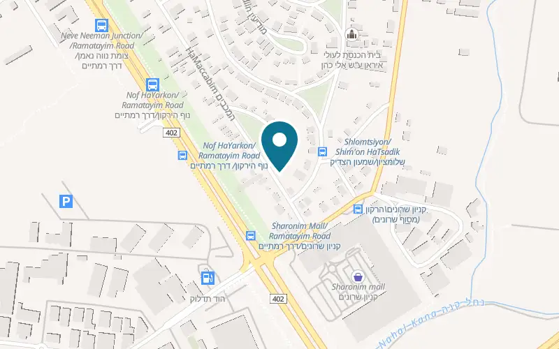 Map showing Nof BaHatzer at 29 HaMaccabim Street, Neve Ne'eman, Hod HaSharon