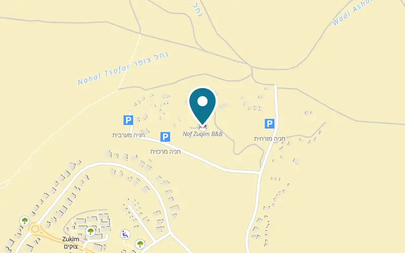 Map showing Nof Tzukim at Tzukim, Tzukim