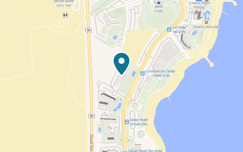 Map showing Noga Hotel at Ein Bokek, Dead Sea, Neve Zohar