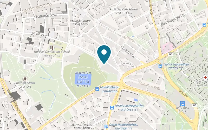 Map showing Hotel Nucha at 16 Ben Sira Street, Jerusalem
