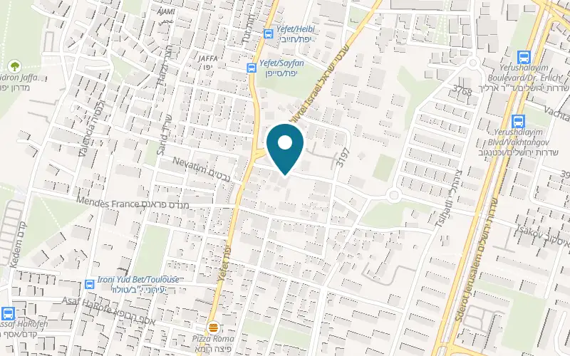 Map showing Nur Pilates at 16 Avodat Israel Street, Jaffa, Tel Aviv-Yafo