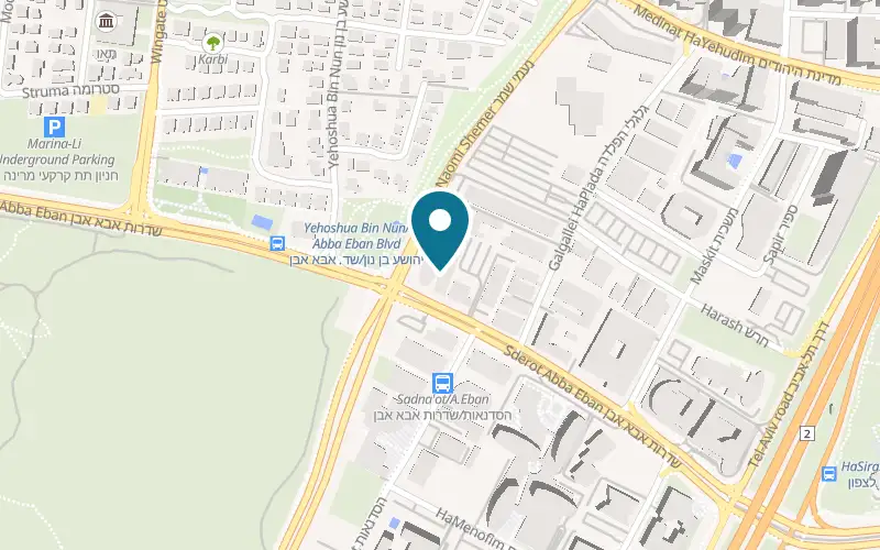 Map showing NYX Gym at NYX Hotel, Naomi Shemer Street at the corner of Abba Eban Boulevard, floor -1, Herzliya Pituach, Herzliya