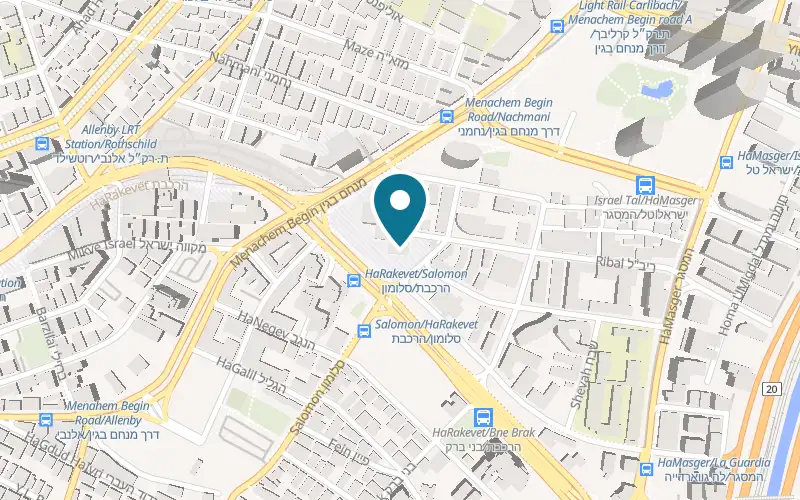 Map showing NYX Tel Aviv at 29 HaRakevet Street, Tel Aviv-Yafo