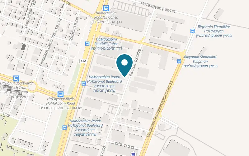 Map showing Oasis Garage at 12 Plotizki Street, Rishon LeZion