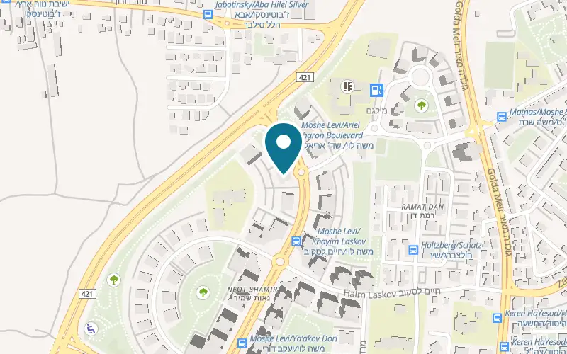 Map showing Oksana Beauty Salon at 4 Moshe Levi Street, Ramla