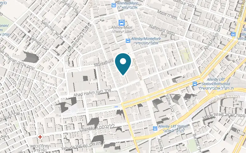 Map showing Old School Pilates Studio at 2 Har Sinai Street, in the back courtyard, Tel Aviv-Yafo