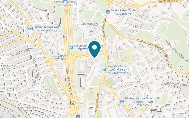 Map showing Olive Tree Hotel at 23 Saint George Street, Jerusalem