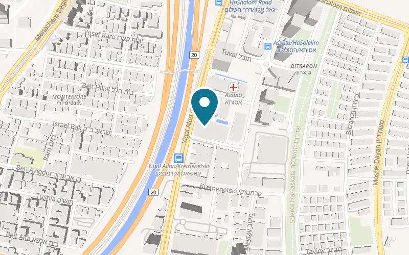 Map showing Omer Shimoni at Alon Tower 1, 94A Yigal Alon Street, Tel Aviv-Yafo