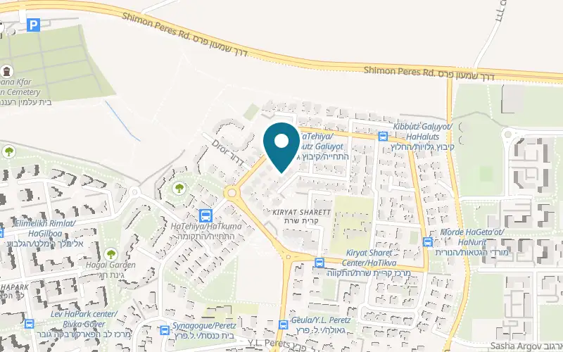 Map showing OmYoga at 13 Yetziat Europa Street, Ra'anana