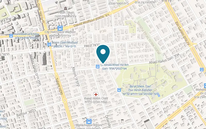 Map showing Optica Doron at 63 Ahad HaAm Street, Petah Tikva