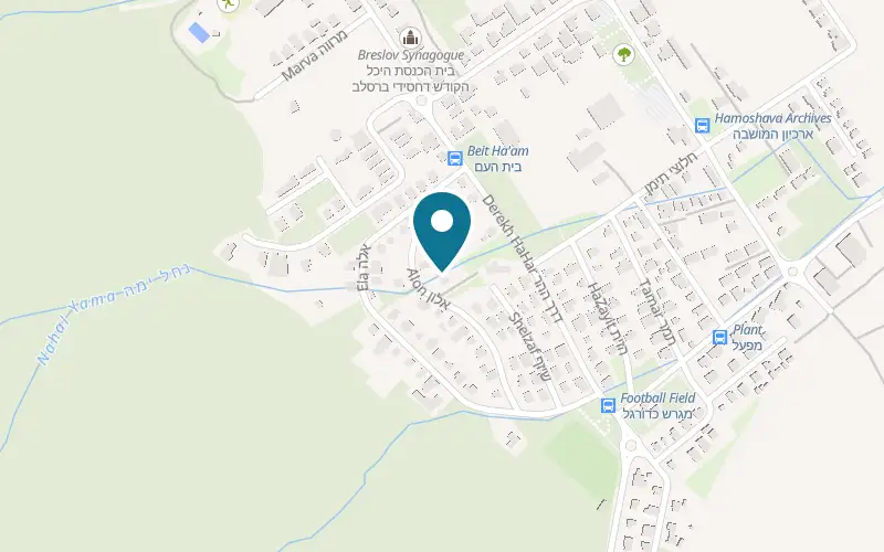 Map showing Or HaYareach at Alon Street, Yavne'el