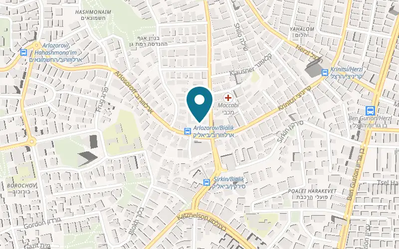 Map showing Orly's Rotisserie at 2 Arlozorov Street, Ramat Gan