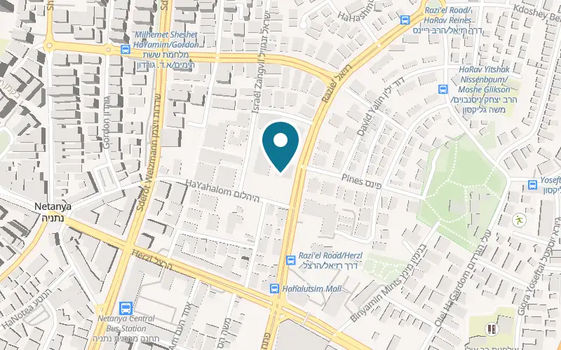 Map showing Orot VeHashmal at 21 Raziel Road, Netanya