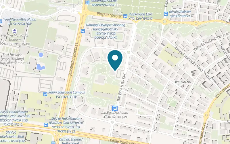 Map showing Owl Vet Center at 17 Ibn Ezra Street, Zerubavel complex, Herzliya