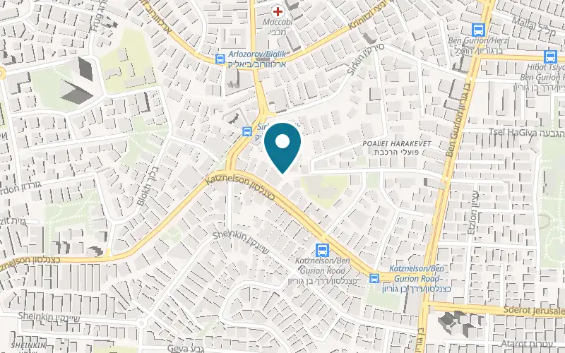 Map showing Pakale Pizza at 123 Katzenelson Street, Givatayim