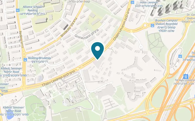 Map showing Palmach Museum at Beit HaPalmach, 10 Chaim Levanon Street, Ramat Aviv, Tel Aviv-Yafo