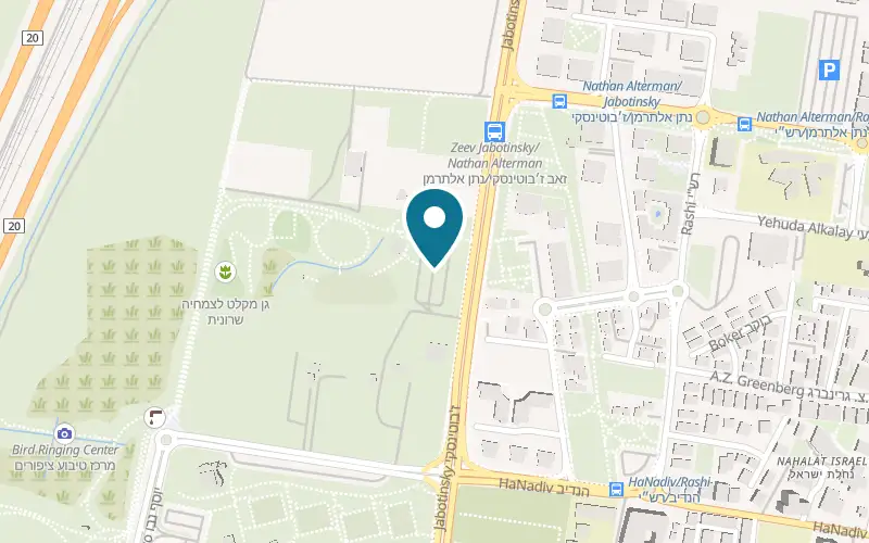 Map showing Parker at Herzliya Park, phase B, by the north car park, Herzliya