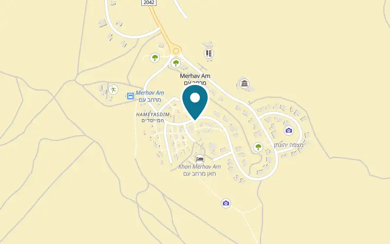 Map showing Pat HaMelech Bakery at Merhav Am, Merhav Am
