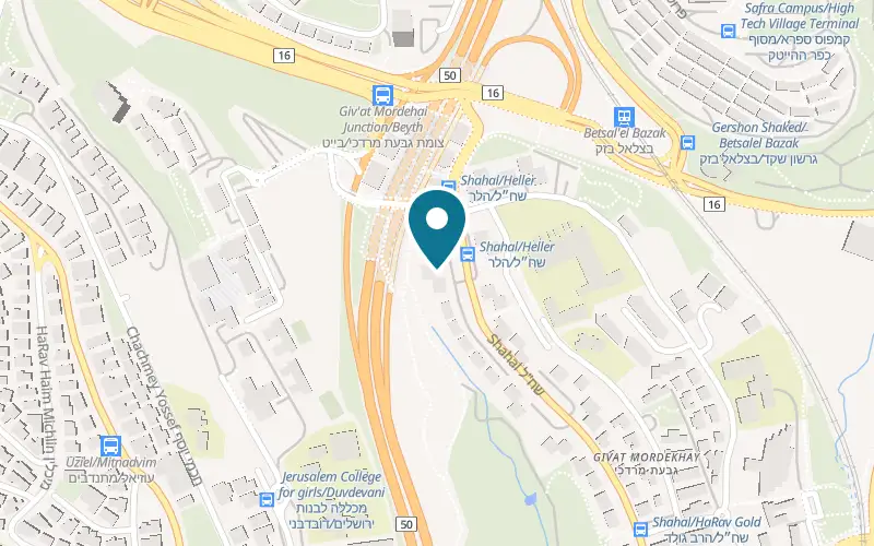 Map showing Patiss'on at 69 Shakhal Street, Givat Mordechai, Jerusalem