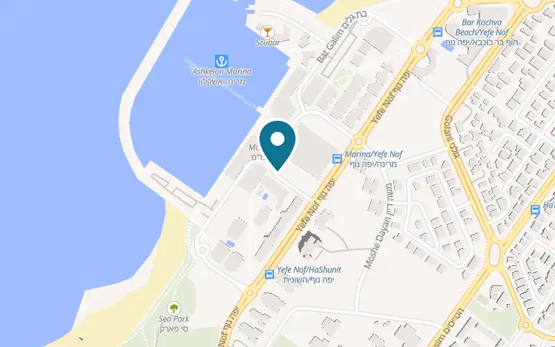 Map showing Patrick's Ashkelon at 7 HaNamal Street, Ashkelon Marina, Ashkelon