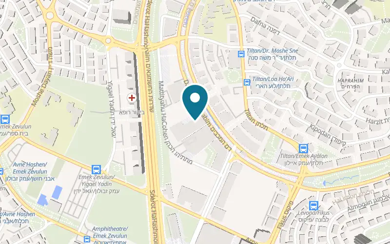 Map showing Patrick's Modi'in at 36 Dam HaMaccabim, Modi'in-Maccabim-Re'ut
