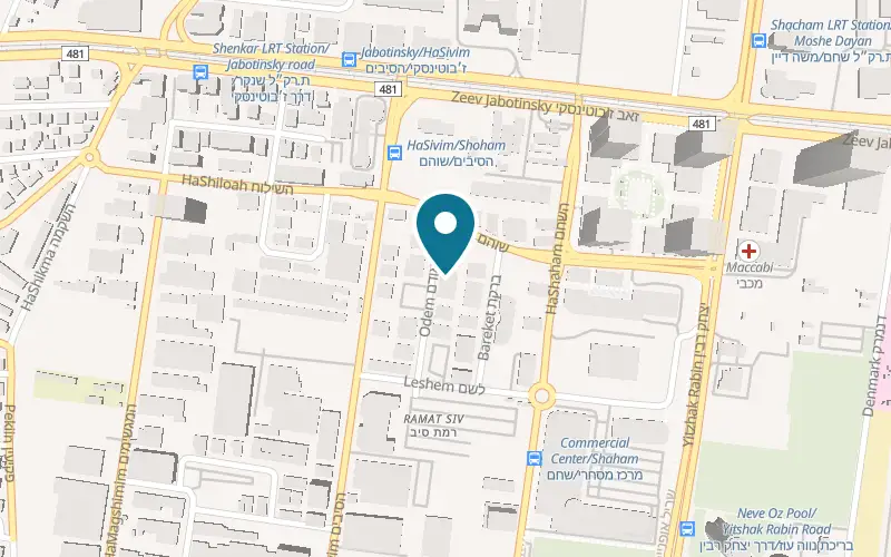 Map showing Perfect Reef at 5 Odem Street, Petah Tikva
