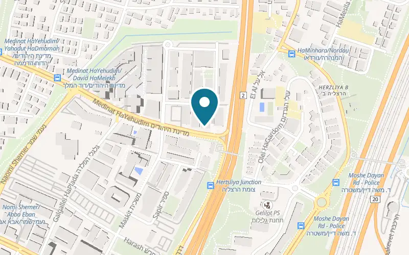 Map showing Pilaf at 99 Medinat HaYehudim Street, Herzliya