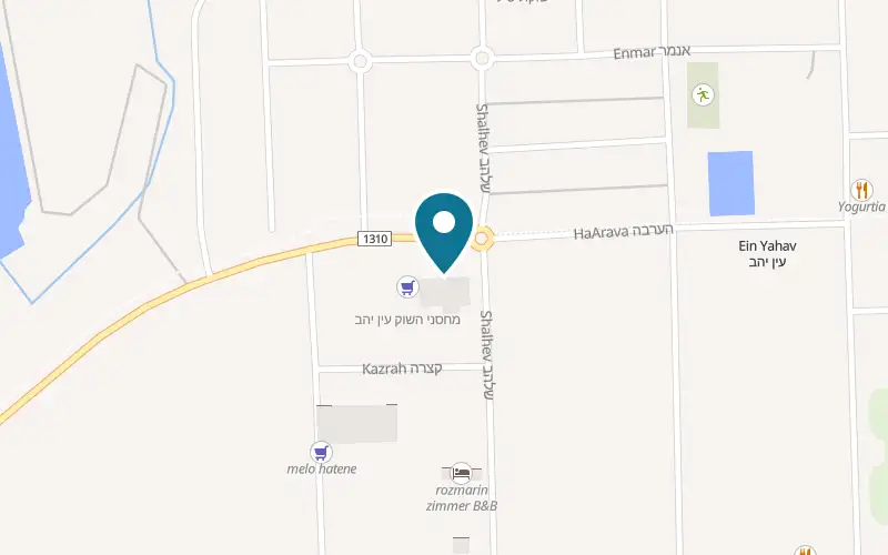 Map showing Pinat Cafe at Business compound beside the market warehouses, Ein Yahav, Ein Yahav