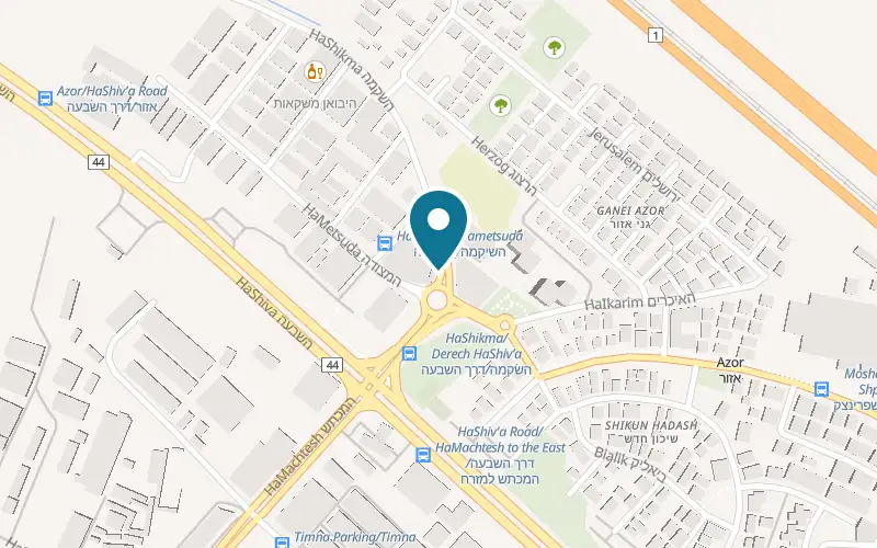 Map showing Pinat Hazela at 2 HaShikma Street, Azor