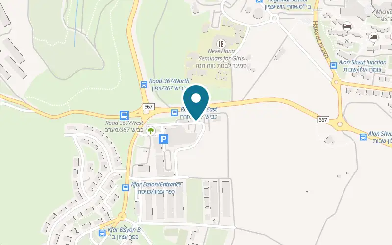 Map showing Pinati Gush Etzion at Hatzar HaKfar shopping centre, Kibbutz Kfar Etzion, Kfar Etzion