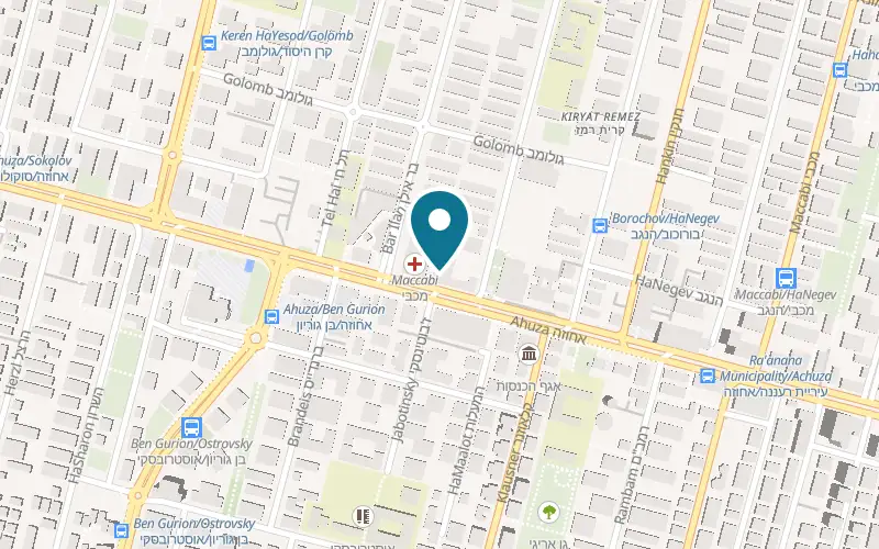Map showing Pingwin Ice Cream Ra'anana at 120 Ahuza Street, Ra'anana