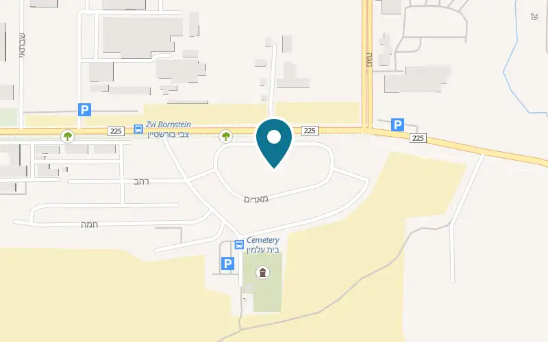 Map showing Pinto Winery at 12 Ma'adim Street, Yeruham