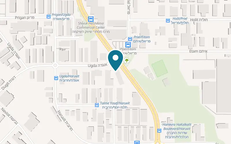 Map showing Pirzul Gerassi at 1 Ugda Street, Ma'ale Adumim