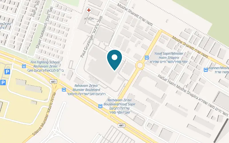 Map showing Pita Basar Rishon LeZion at 1 Yosef Sapir Street, at the Sadash fuel station, Rishon LeZion