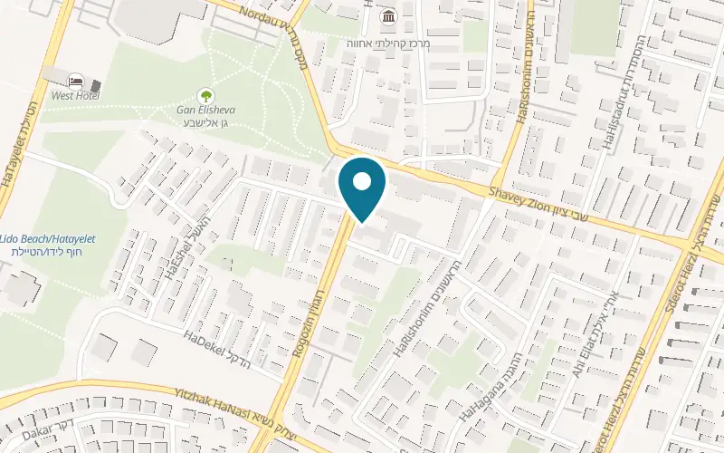 Map showing Pizza Ashdod at 5 Rogozin Street, Ashdod