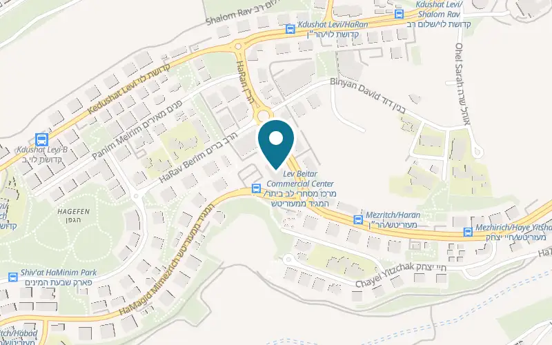 Map showing Pizza B at 20 HaRan Street, Beitar Illit