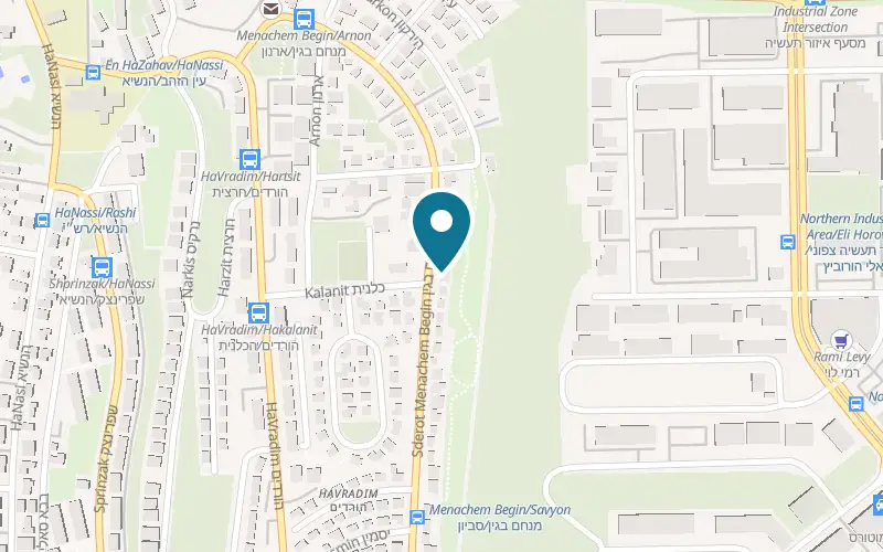 מפה: פיצה בגין בשדרות מנחם בגין 64, קריית שמונה