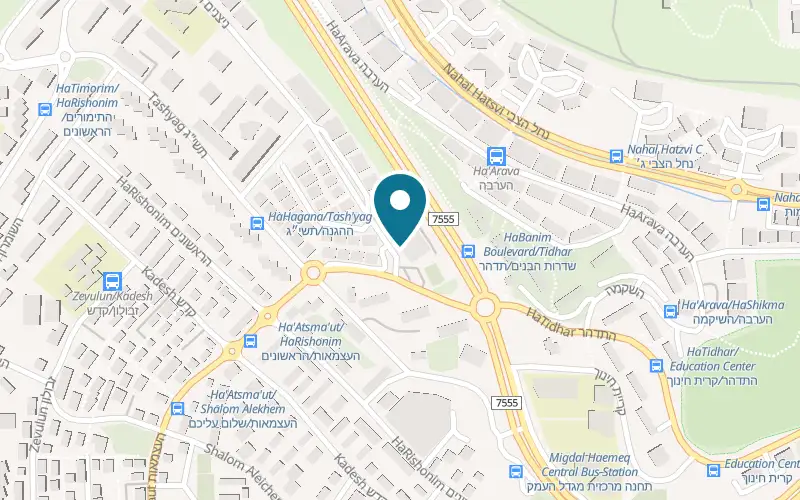 Map showing Pizza De La Casa at 39 HaNitzanim Street, Migdal HaEmek