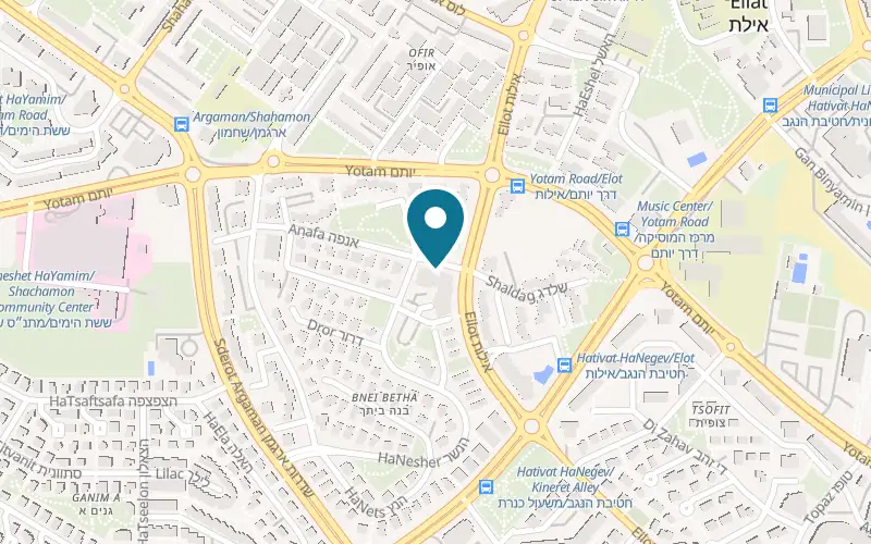 Map showing Pizza Del Piero at Mor Centre, 1 Anafa Street, Eilat