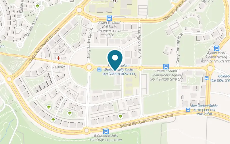 Map showing Pizza Divino at 180 HaRav Shalom Shabazi Street, Rosh HaAyin