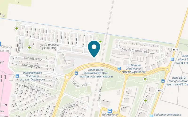 Map showing Pizza El Mondo at 38 Efroni Street, Acre