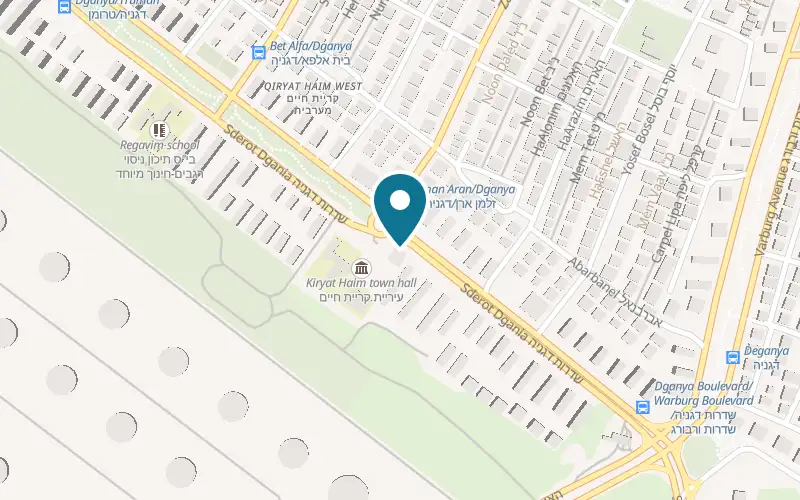 Map showing Pizza Fadael Kiryat Haim at 29 Sderot Degania, Kiryat Haim, Haifa