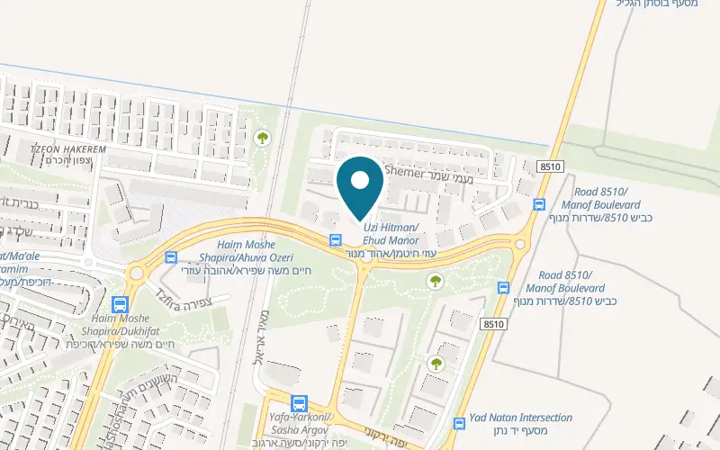 Map showing Pizza Frena at 3A Uzi Hitman Street, Acre