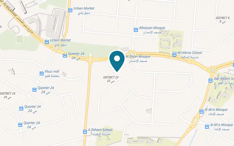 Map showing Pizza Hut Rahat at Neighbourhood 24, plot 1, Rahat