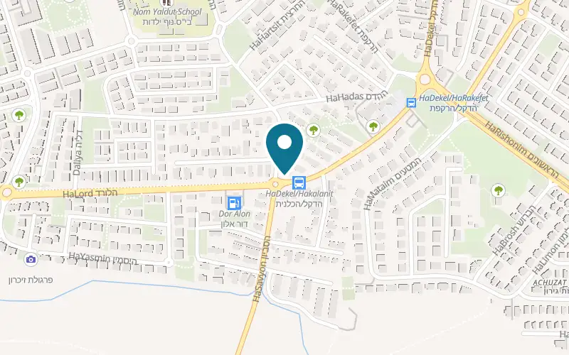 Map showing Pizza Italian at 19 HaDekel Street, Tel Mond