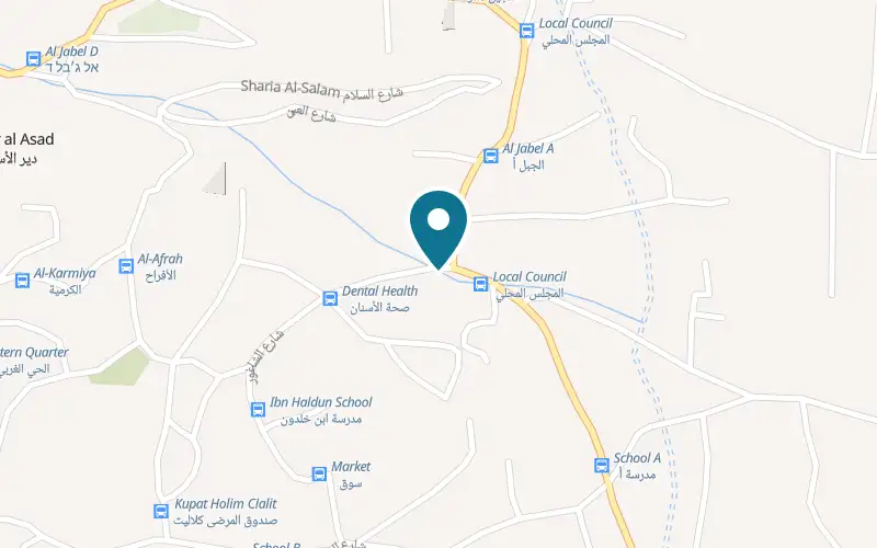 Map showing Pizza Mama Mia at Main Road, Deir al-Asad